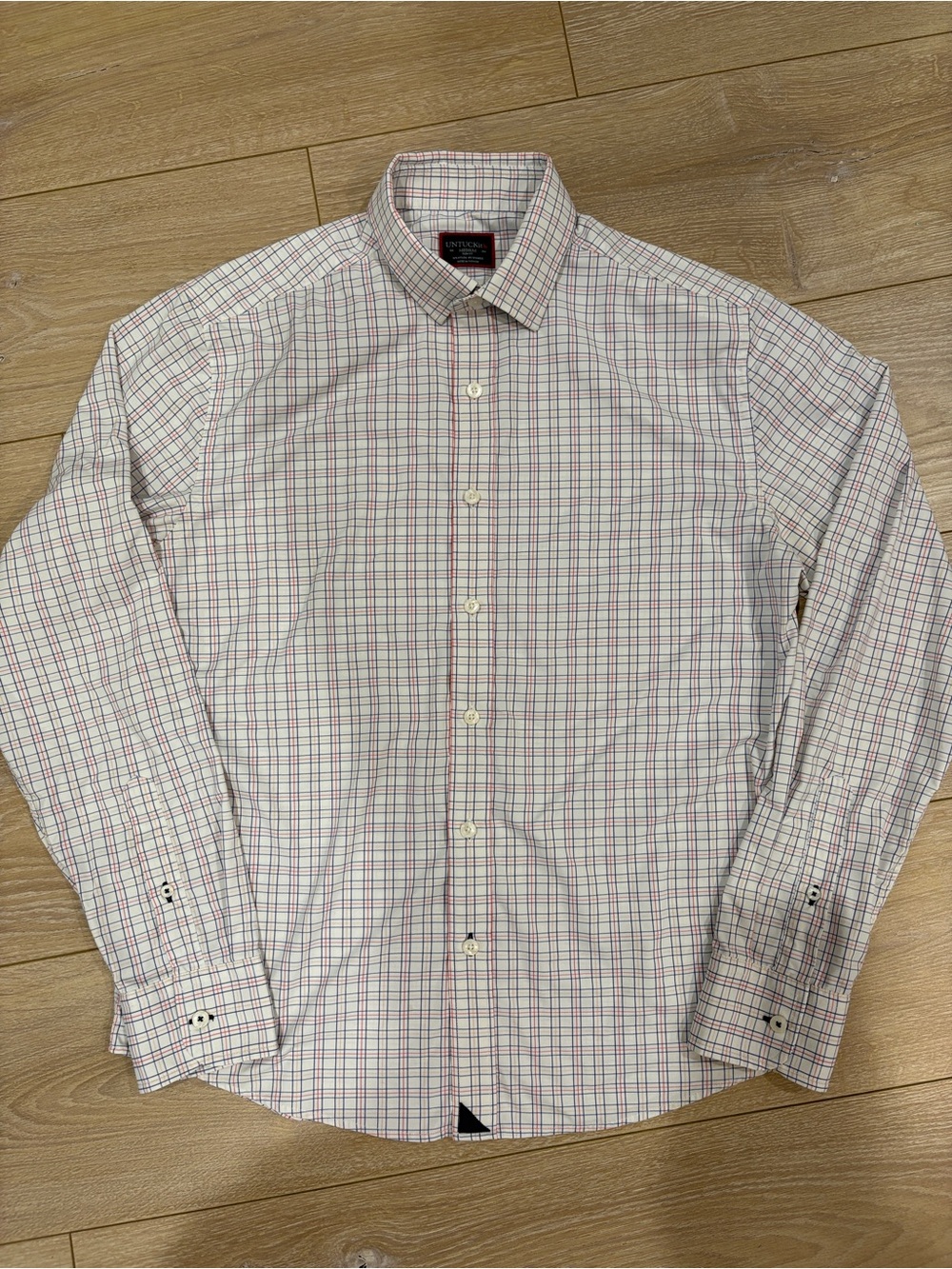 UNTUCKit Wrinkle Free Button Down Shirt Windowpane Check Size M